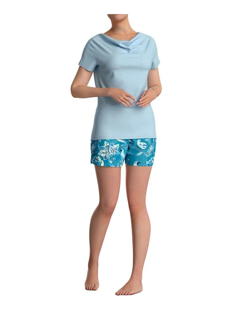 Ensemble pyjama court manches courtes Bleu