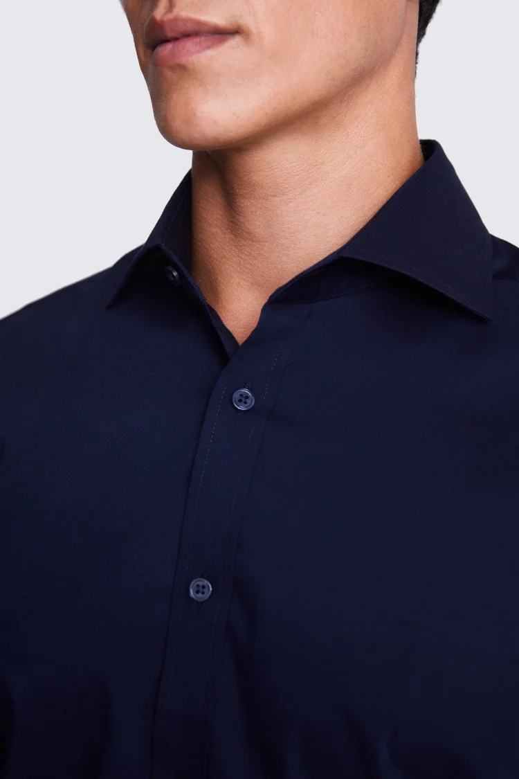 Tailored Fit Navy Stretch Shirt Buy Online at Moss