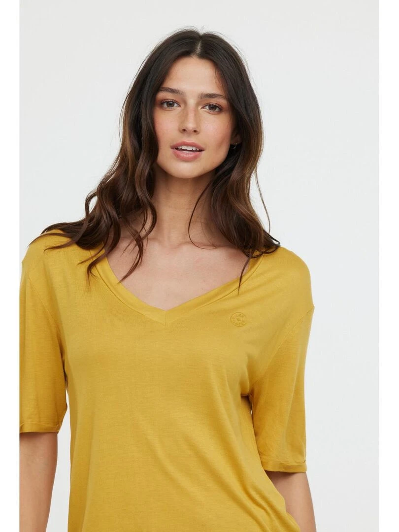 Lee Cooper   T Shirt manches courtes viscose regular ADOUNA M   Jaune