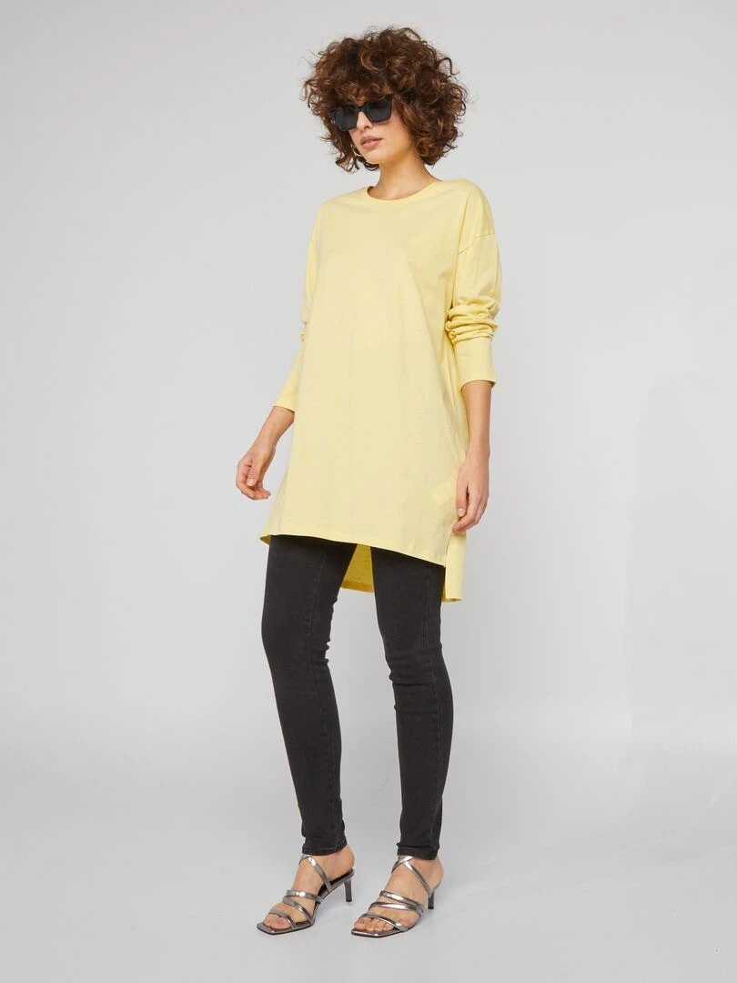 T shirt long Jaune