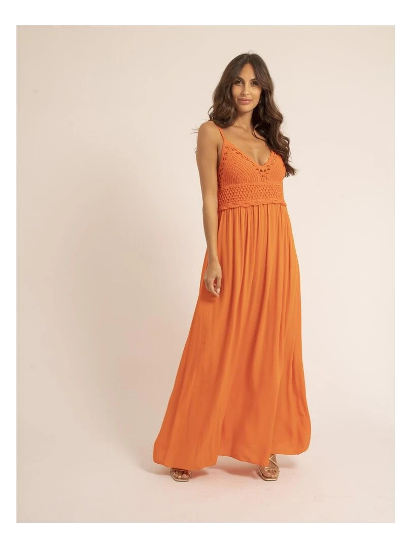 Robe longue crochet IGRALA   Orange
