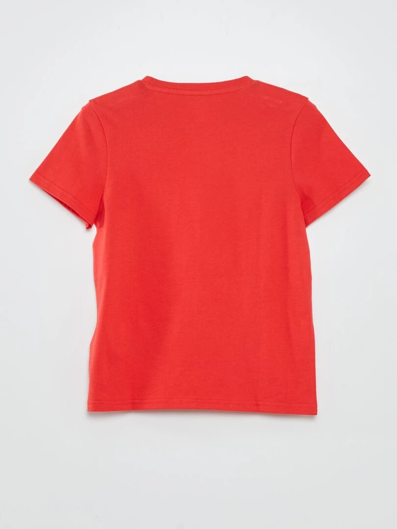T shirt à col rond avec imprimé   Rouge