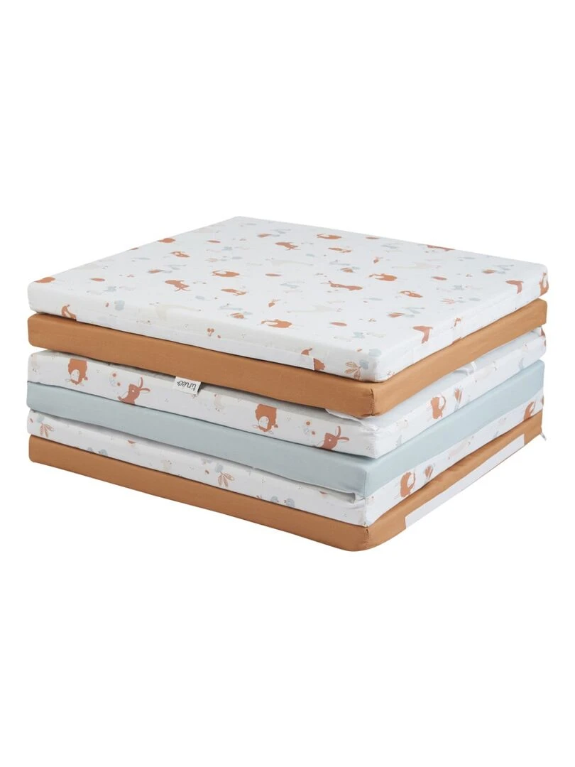 Tinéo   Maxi tapis d'éveil Little Farmer   180x120x4cm   Bleu Marron Blanc