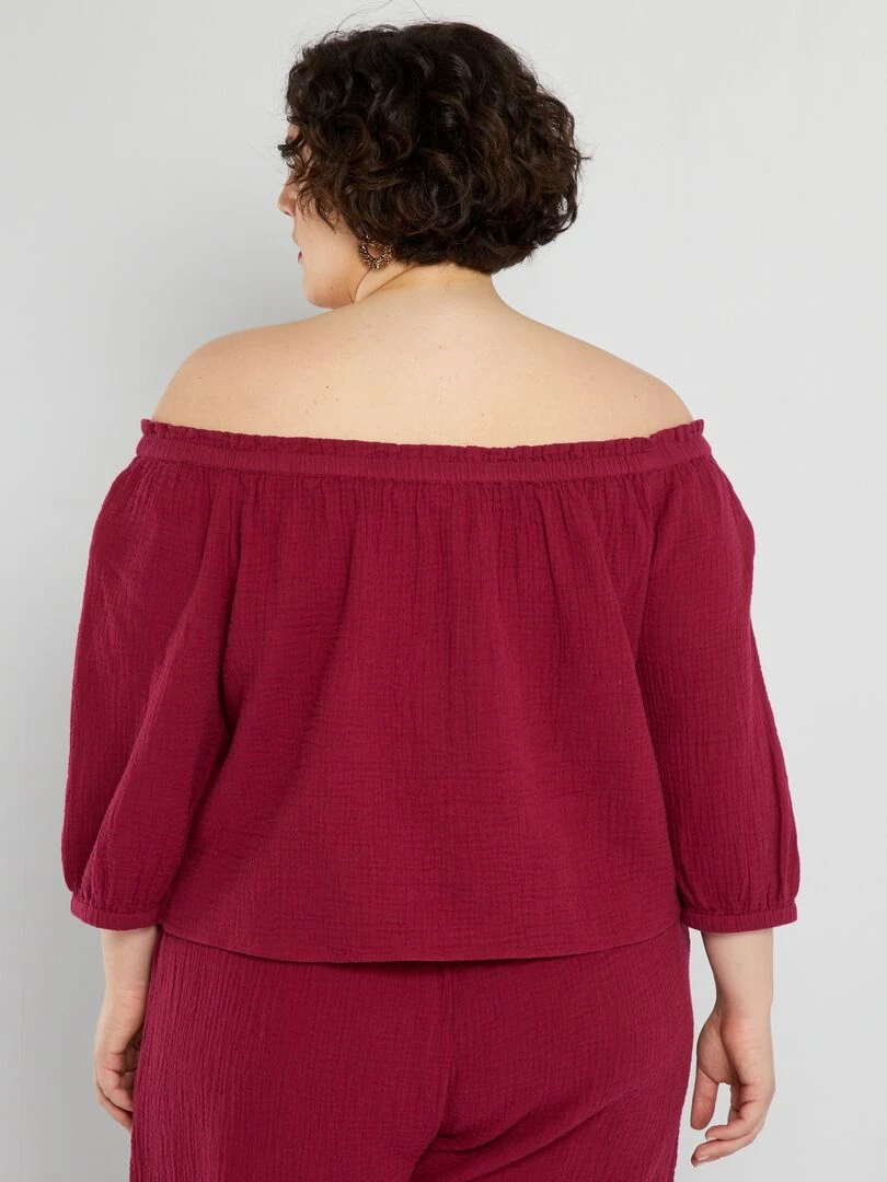 Blouse en gaze de coton   Rouge
