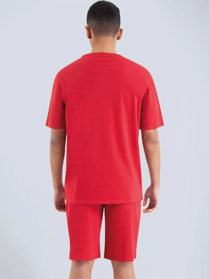 Pyjama court homme Rayures   Rouge