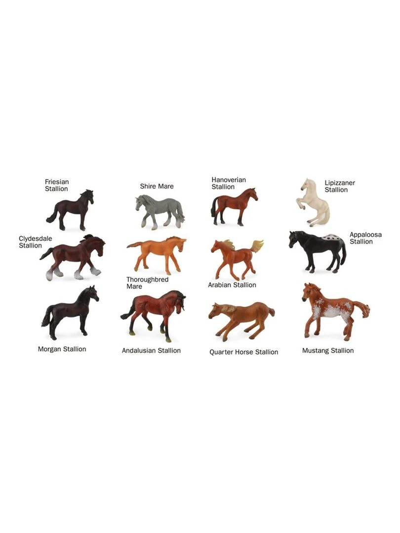 Lot de 12 figurines : Chevaux   N/A