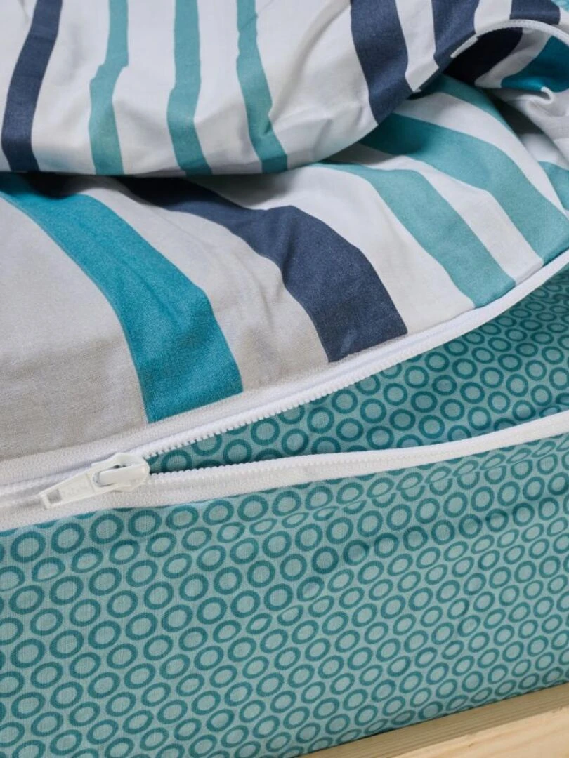 Bleu Câlin Caradou® Ritmo Parure de Lit Enfant : Couchage Tout en Un avec Couette   90x190cm   Bleu turquoise