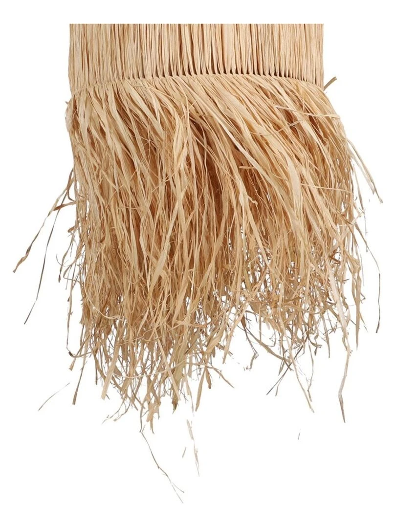 Suspension Lungo raphia franges H60 Beige