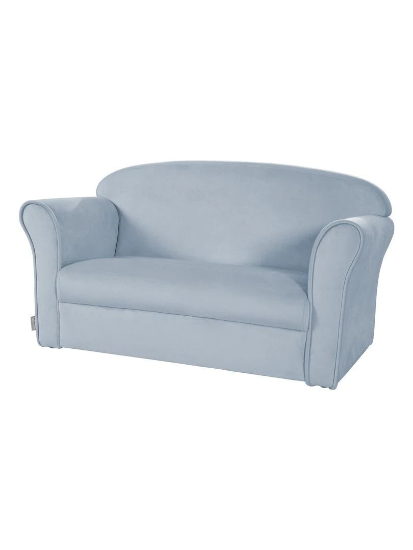 ROBA Canapé en Velours "Lil Sofa" 2 Places Fauteuil avec Accoudoirs pour Garçons Bleu Clair Bleu clair