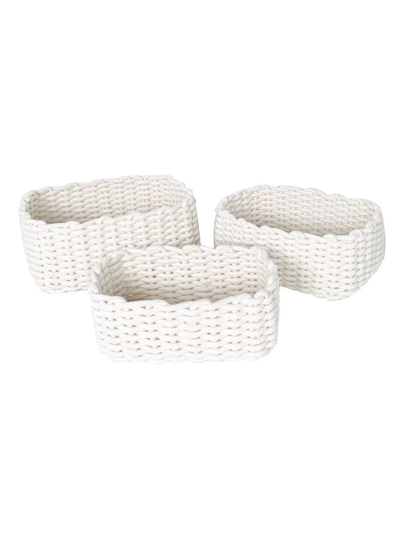 Lot de 3 paniers 'INDIES' 'TODAY' Blanc