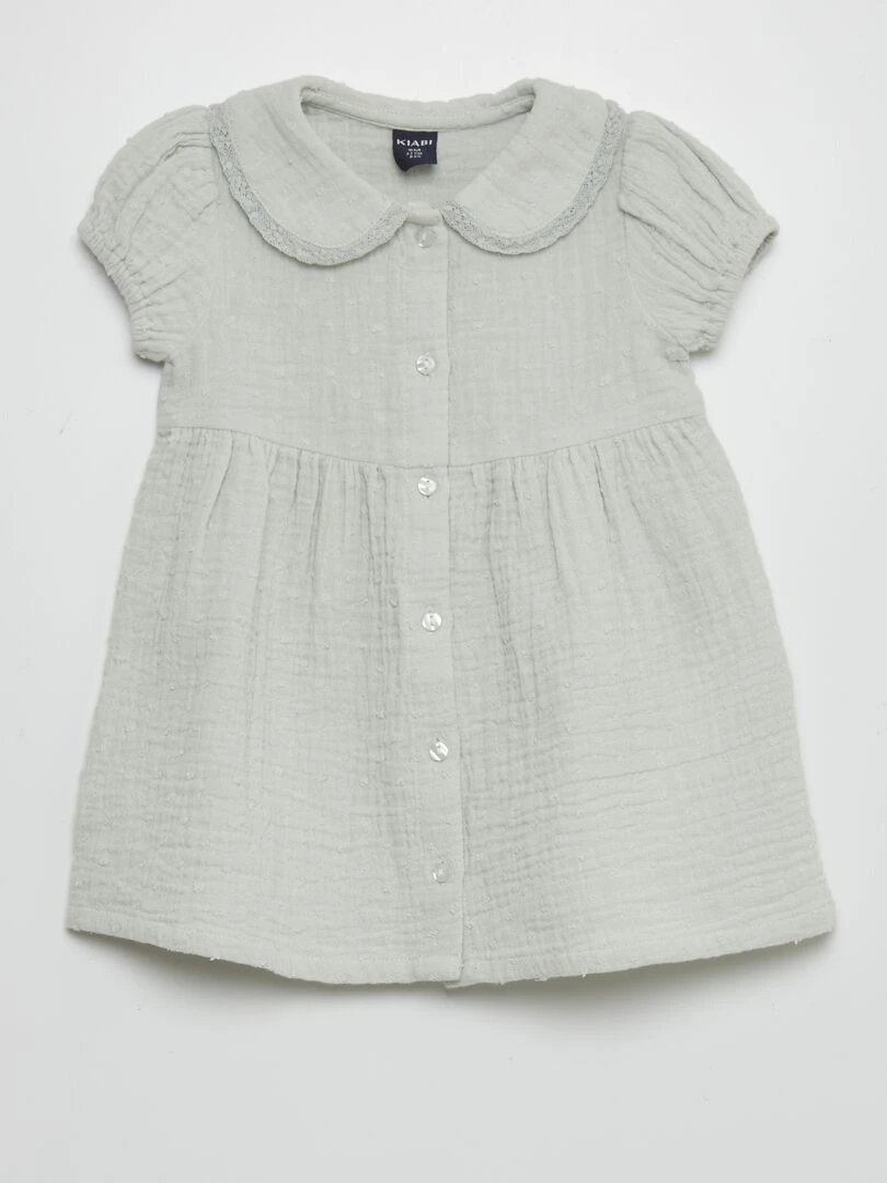 Robe en gaze de coton Bleu