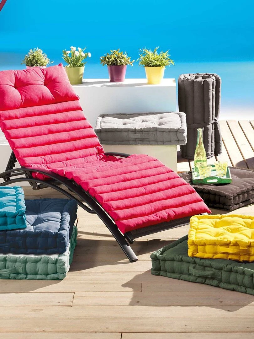 Coussin de sol 45x45 cm Pacifique kaki coton   Vert