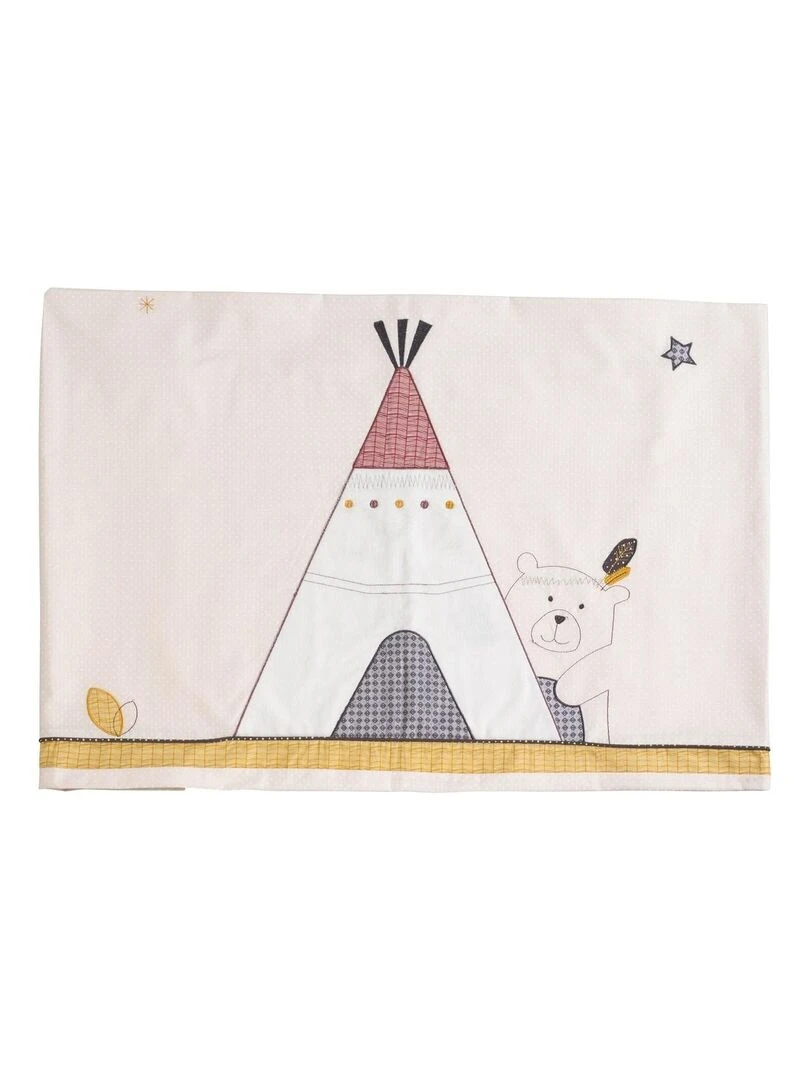Housse de couette 100x135cm et taie en coton beige SAUTHON Beige