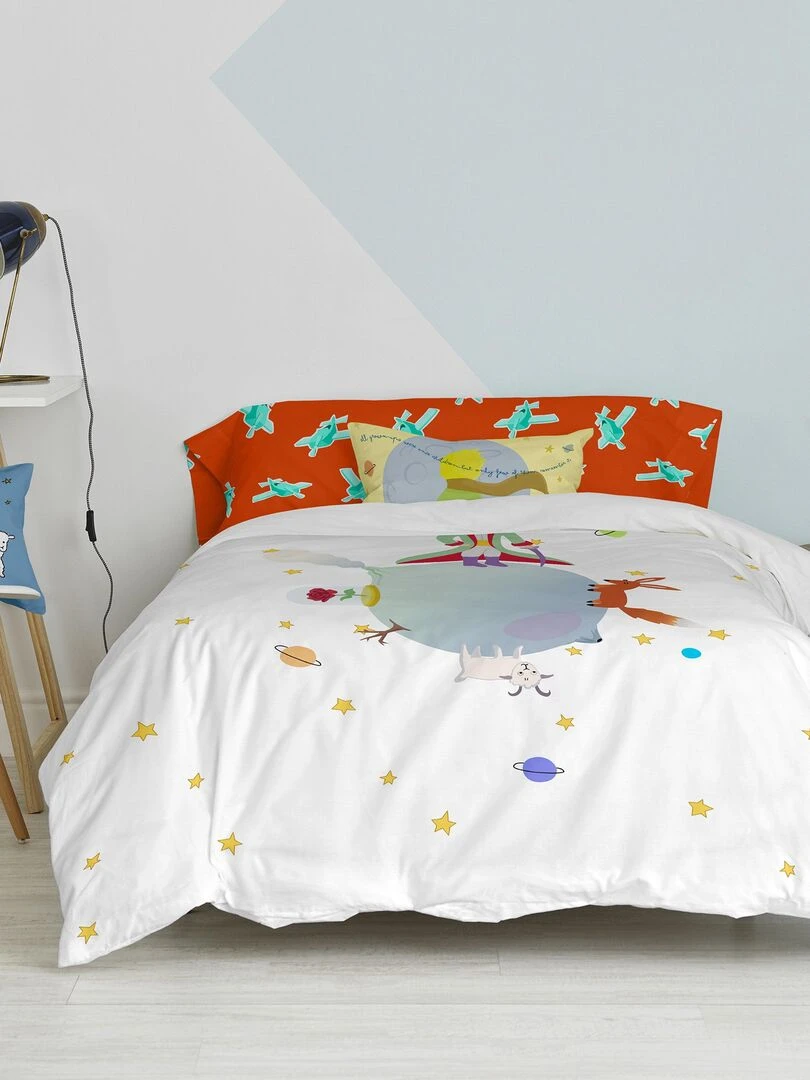 Parure housse de couette 2 pièces Le petit prince "Happyfriday" Blanc