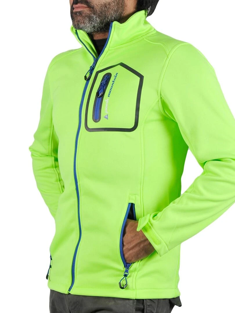 Blouson polar shell homme CRISTOM   PEAK MOUNTAIN   Vert