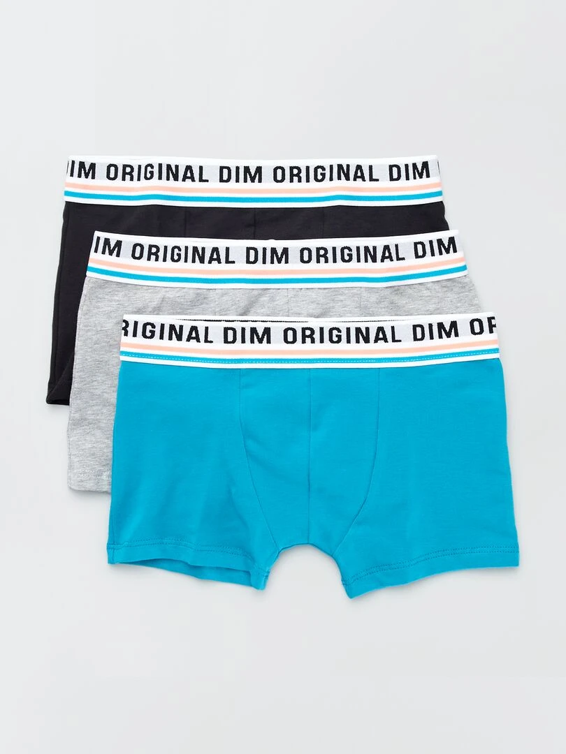 Lot 3 boxers 'Dim' Gris/bleu/noir