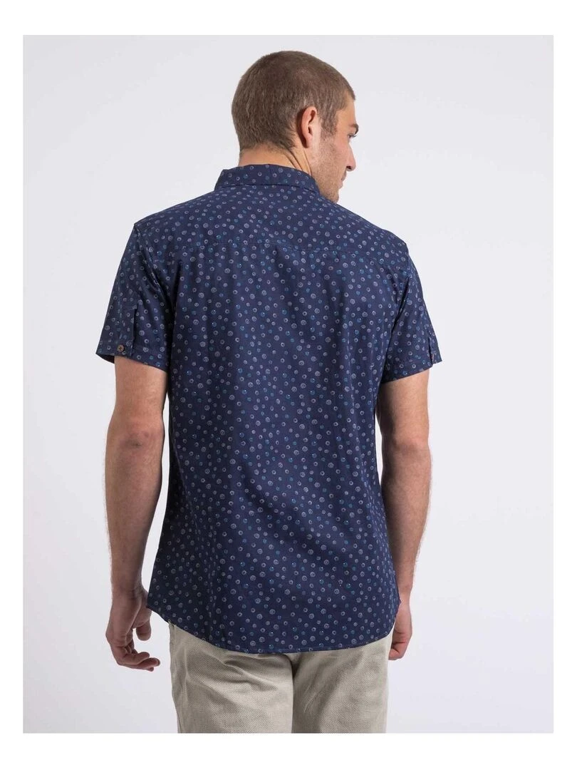 Chemise manches courtes motifs DAXARO Bleu marine