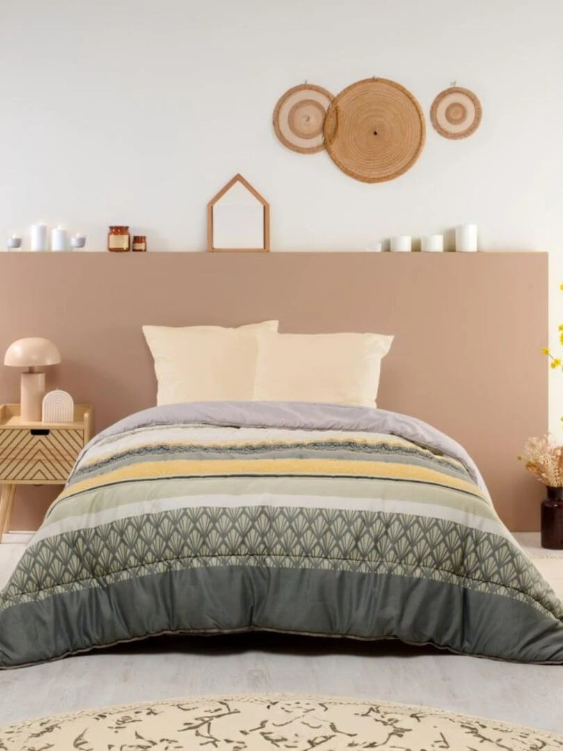 Bleu Câlin Couette imprimée chaude Baroque Ecru
