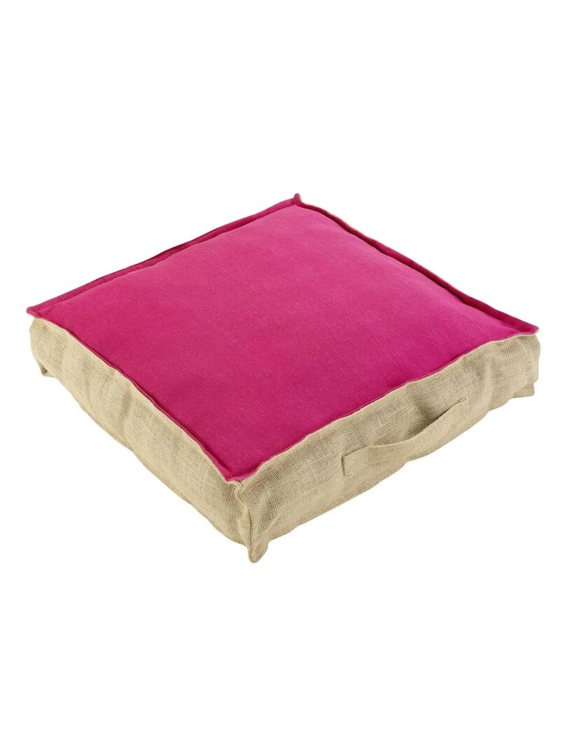 Coussin de sol Jute Collection Belitas Rose framboise