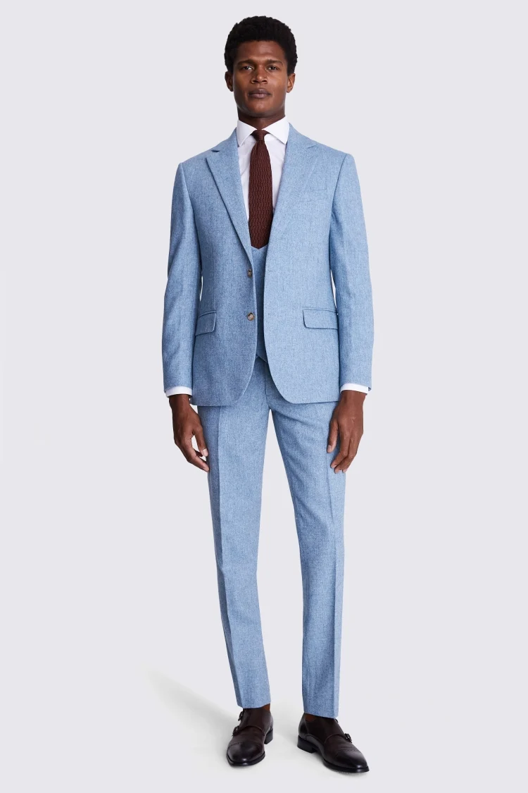 Tailored Fit Aqua Donegal Jacket    Buy Online at Moss