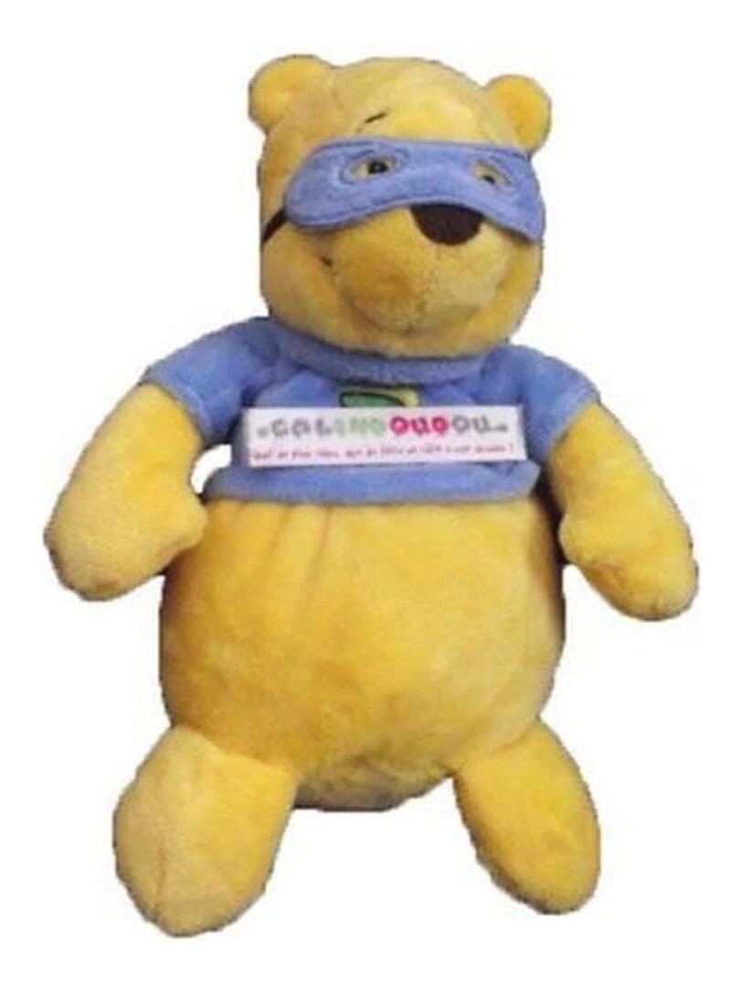 doudou Disney Ours Jaune pull et masque bleu 23cms Winnie l'ourson Pantin Jaune