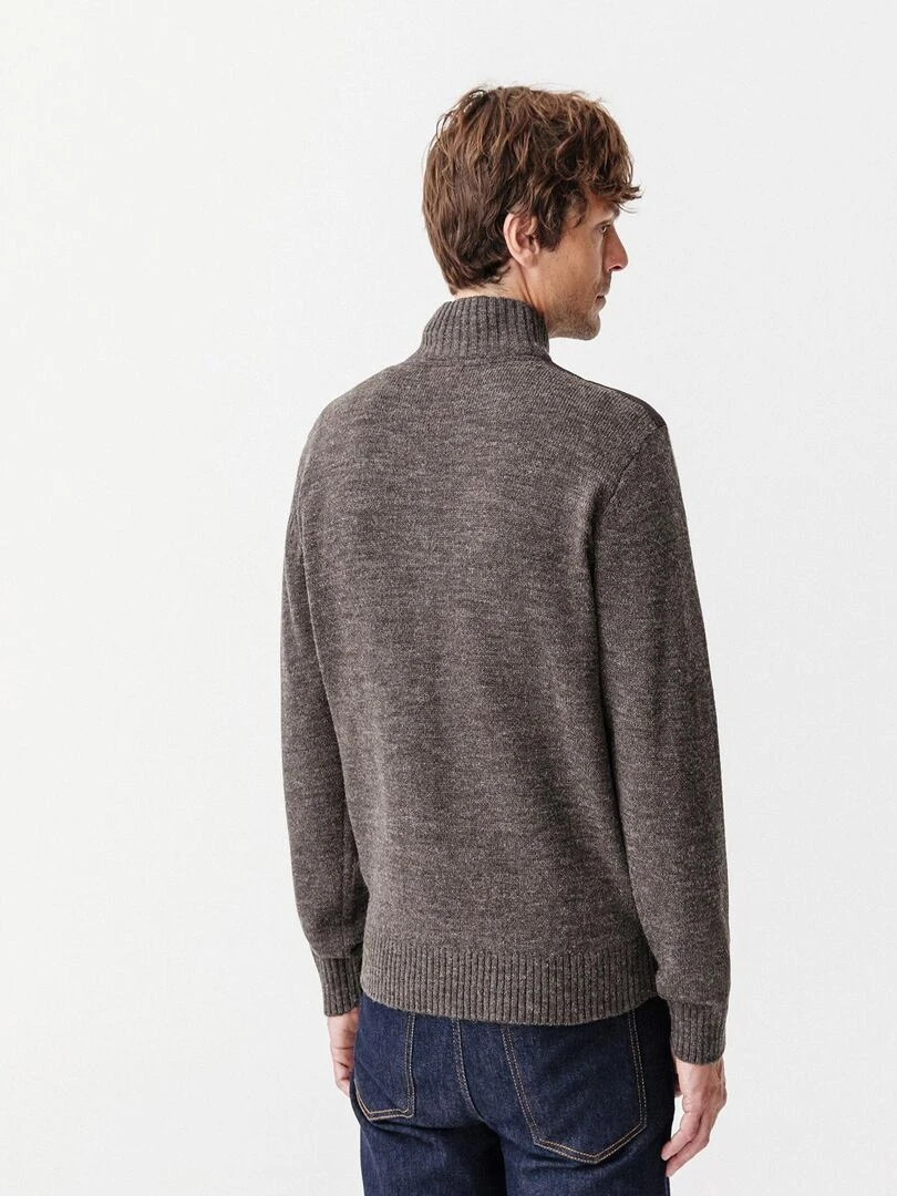 Gilet bi matière 30% laine   Damart   gris anthracite