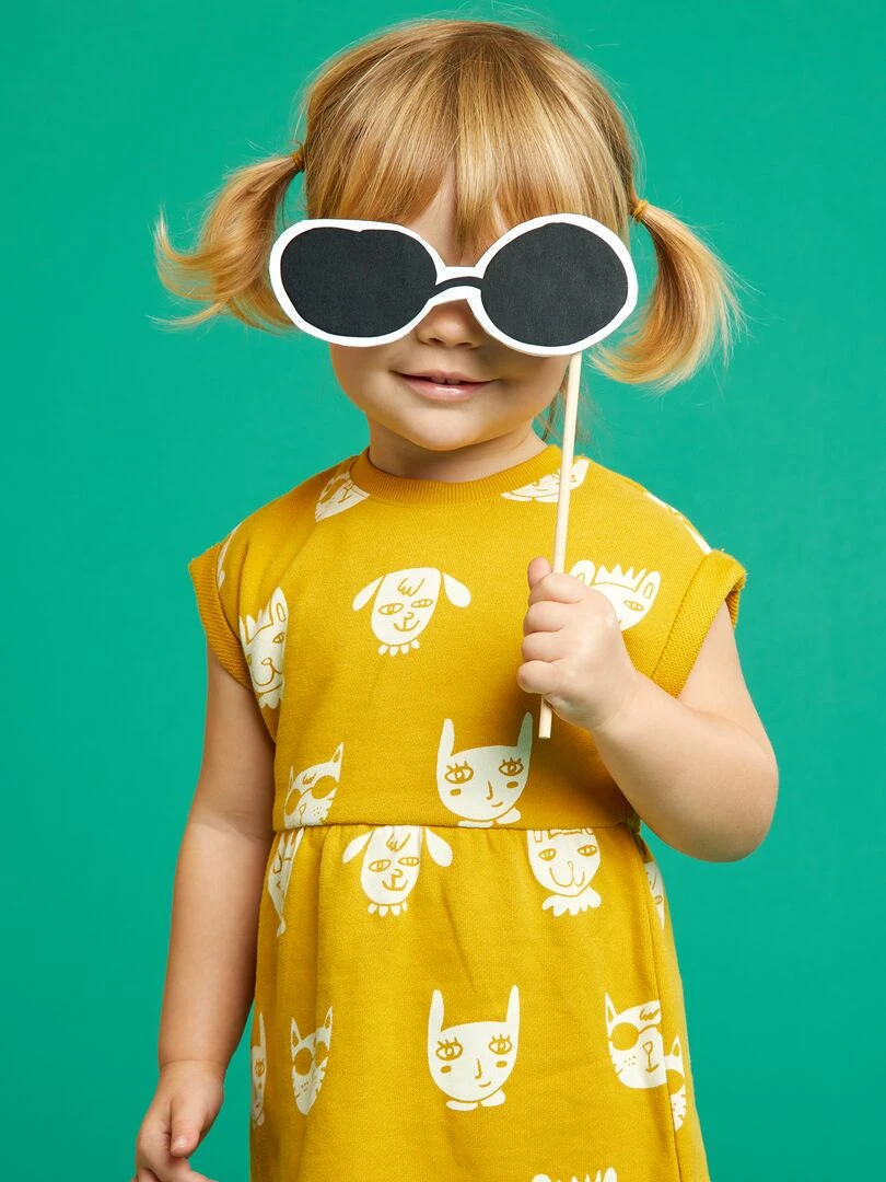 Robe en molleton X Little Bad Wolf   Jaune/blanc