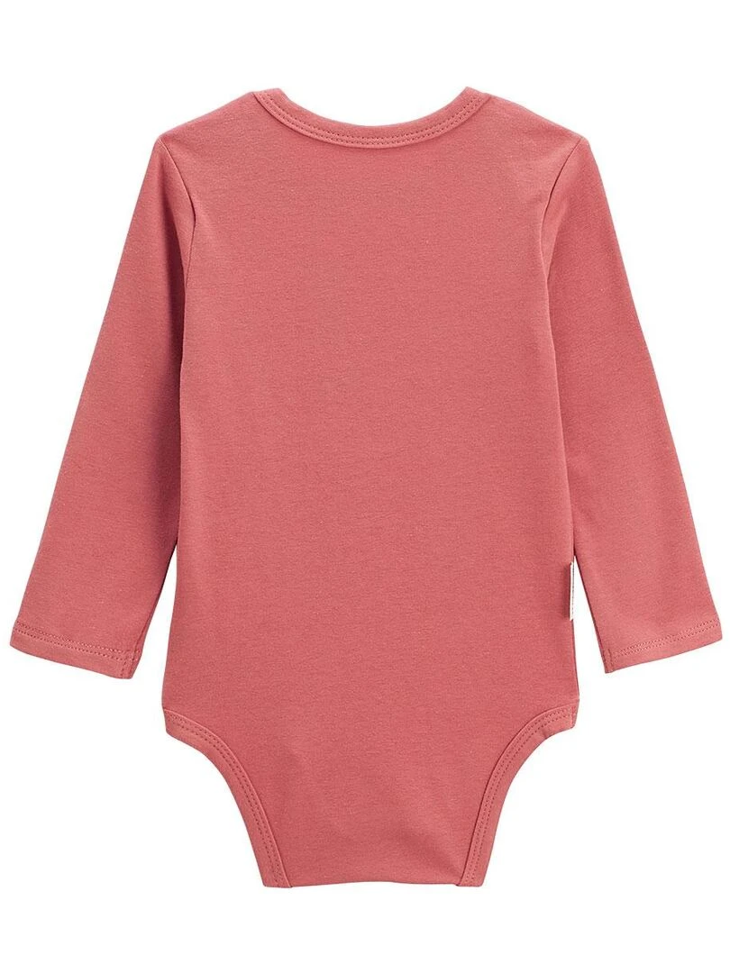 Lot de 2 bodies bébé manches longues Oma Biche   Rose