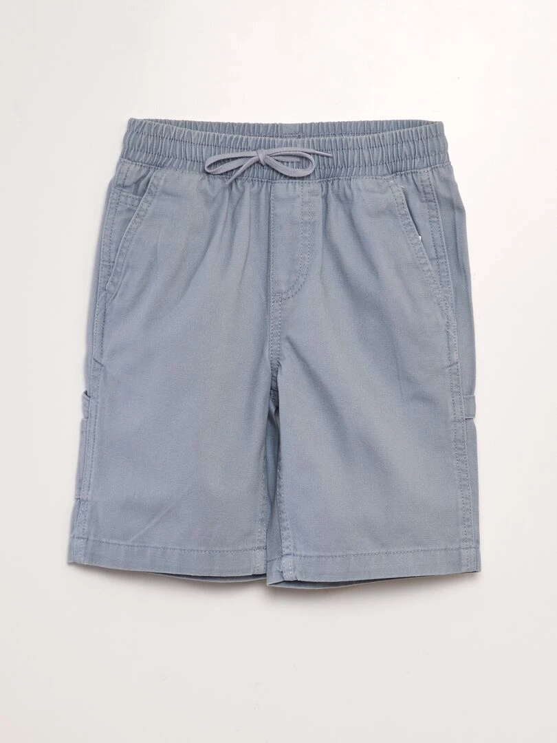 Short élastiqué façon denim Bleu gris