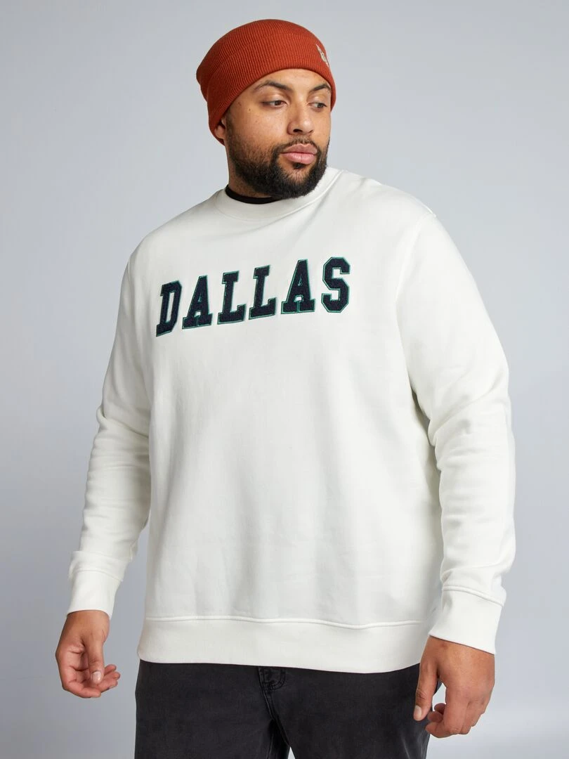 Sweat molletonné style américain Blanc