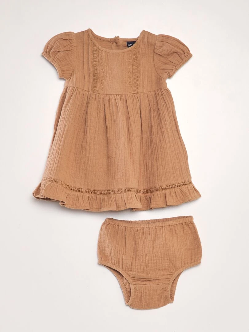 Ensemble robe et culotte 2 pièces Marron