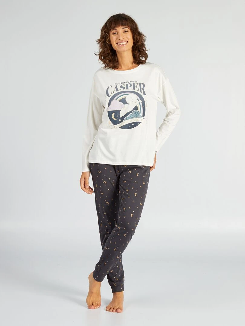 Ensemle pyjama 'Casper' 2 pièces Blanc/marine