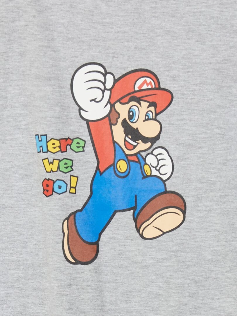 Pyjama avec pieds 'SuperMario'   Gris/rouge