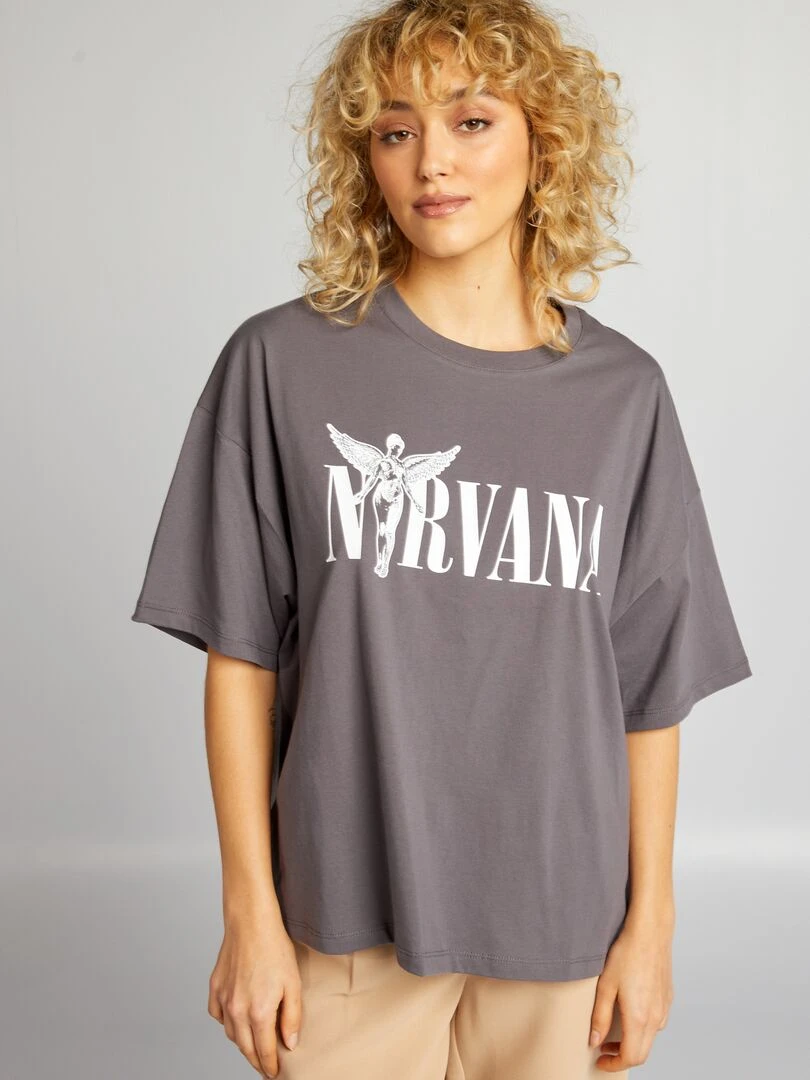 T shirt 'Nirvana'   gris