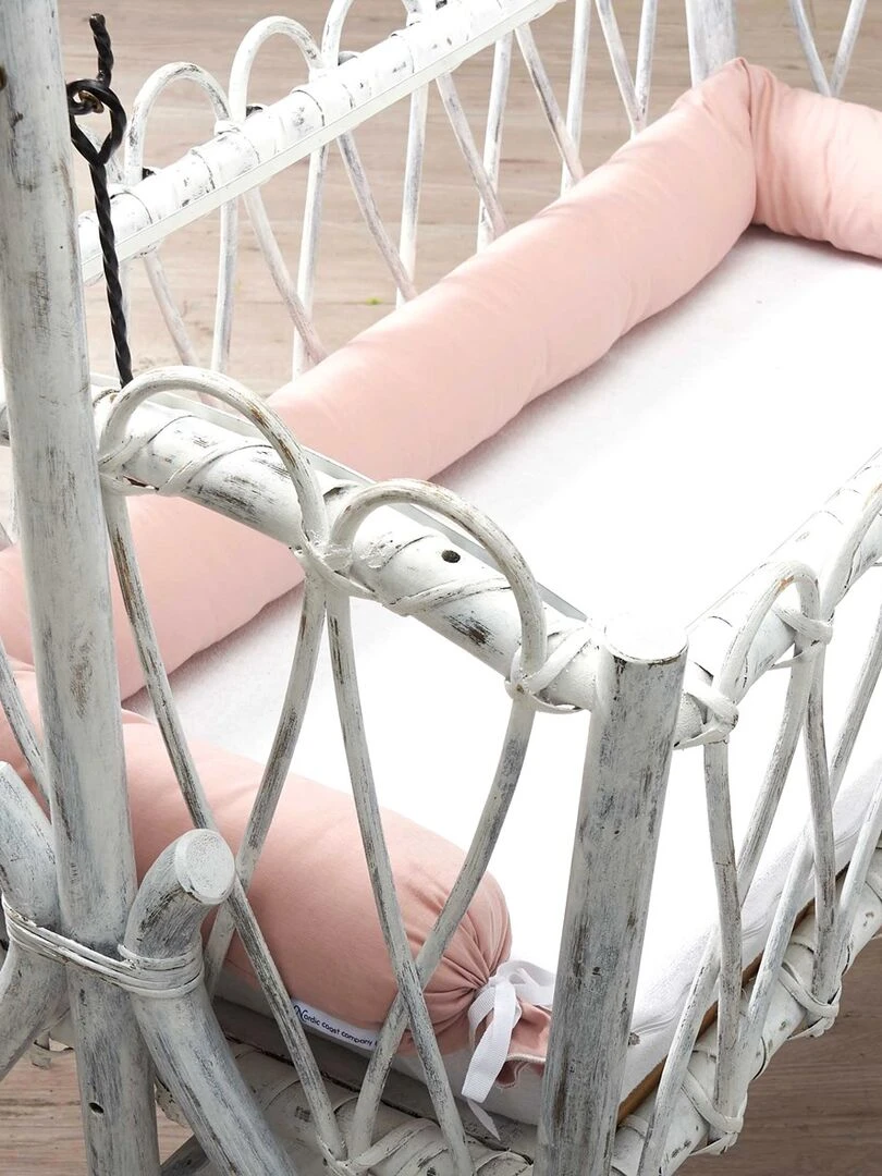 Tour de lit en coton 180 x 9 cm   Rose pâle