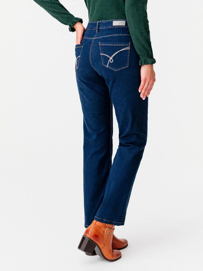 Pantalon denim  coupe droite Perfect Fit by Damart   Damart   Bleu foncé