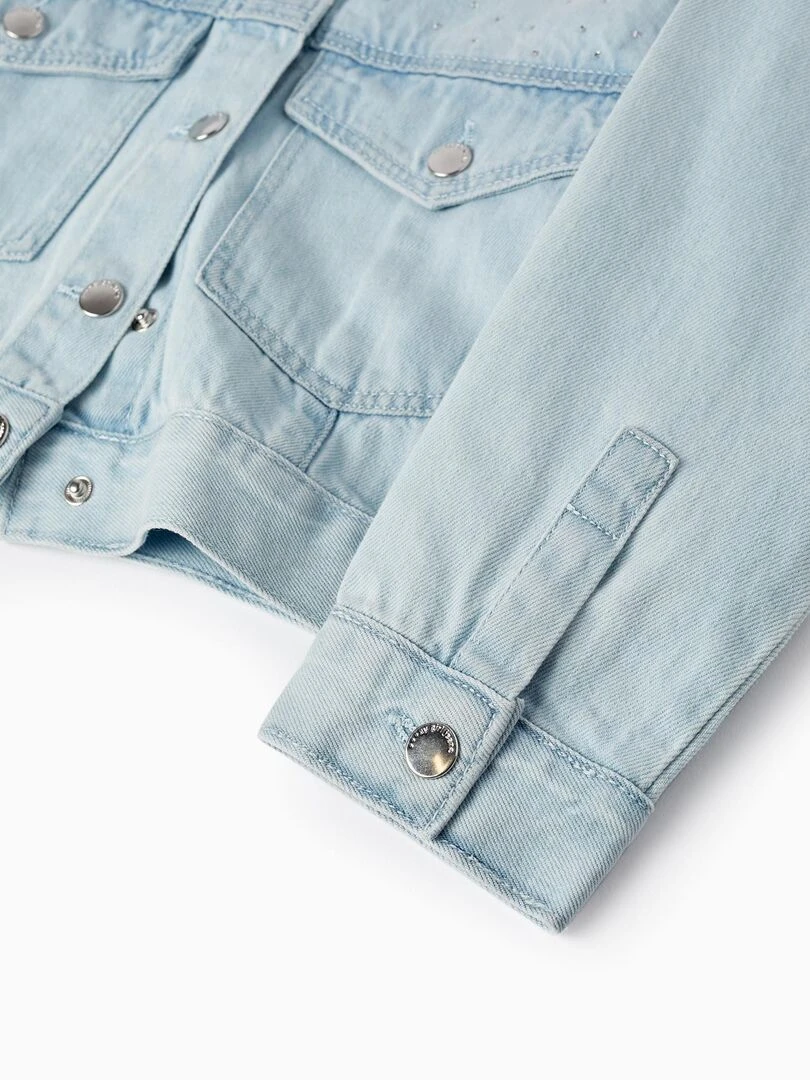 Veste en jean en coton avec des brillants pour fille 'Special Days'  LETS PARTY   Bleu clair