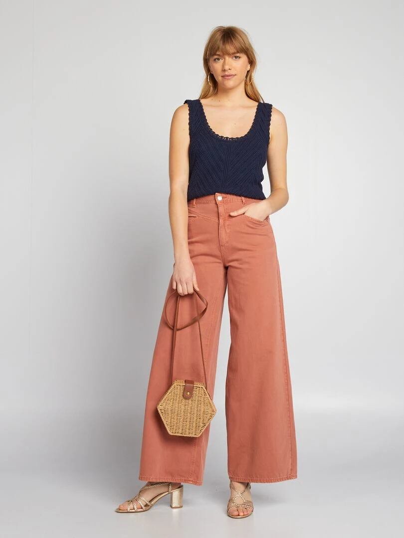 Top court en crochet Bleu
