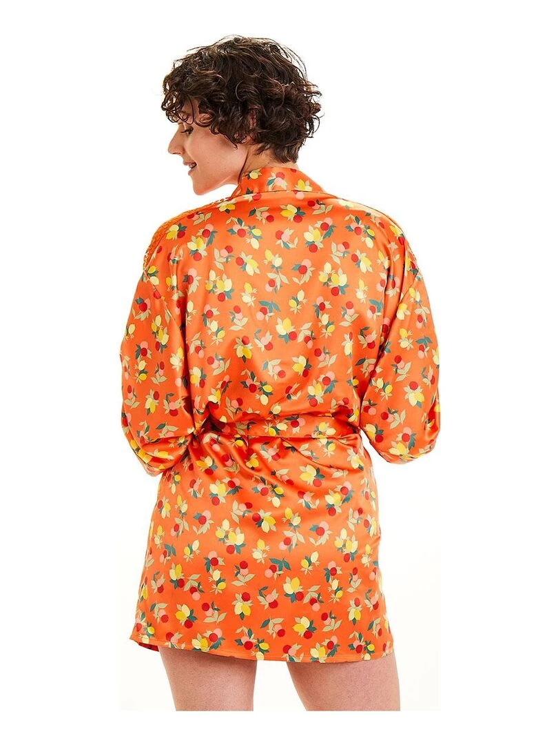 Kimono imprimé NOUMEA   Camille Cerf & Pomm'Poire   Orange