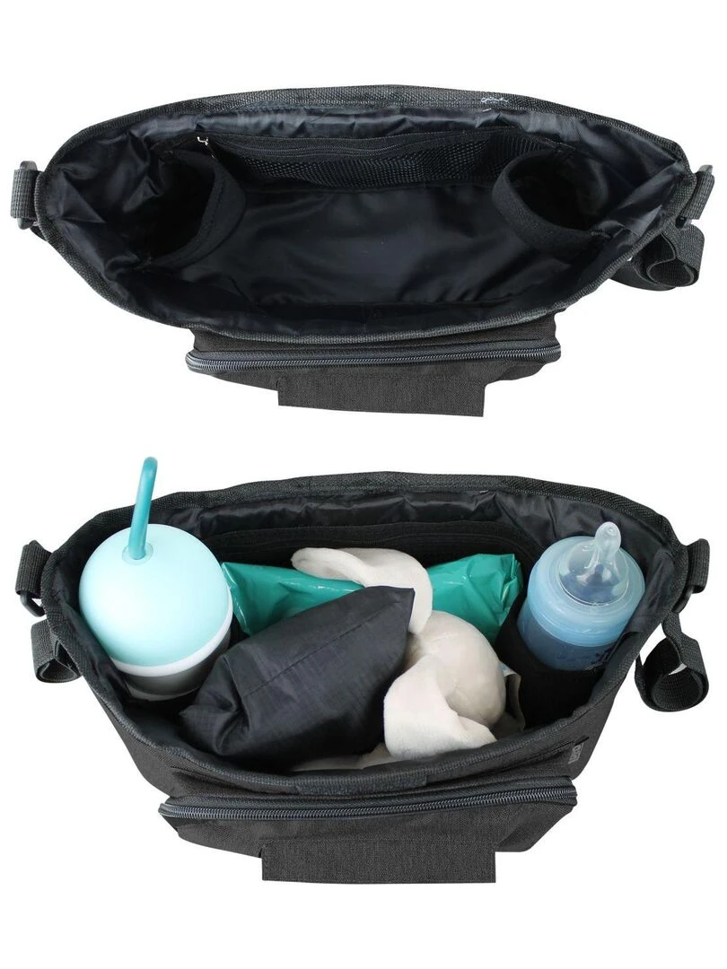 Lot de 4 sacs à langer  de rangement pour poussette   Monsieur Bébé   Noir