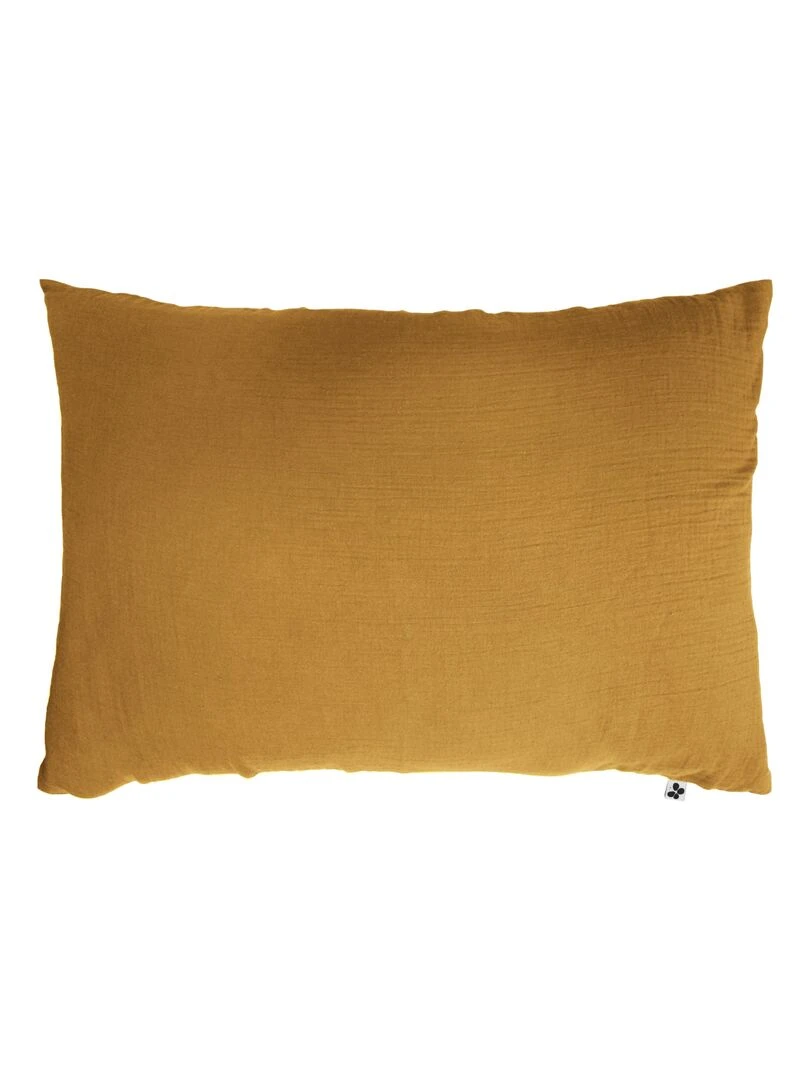 Taie d'oreiller Double Gaze Coton Collection Gaia Jaune