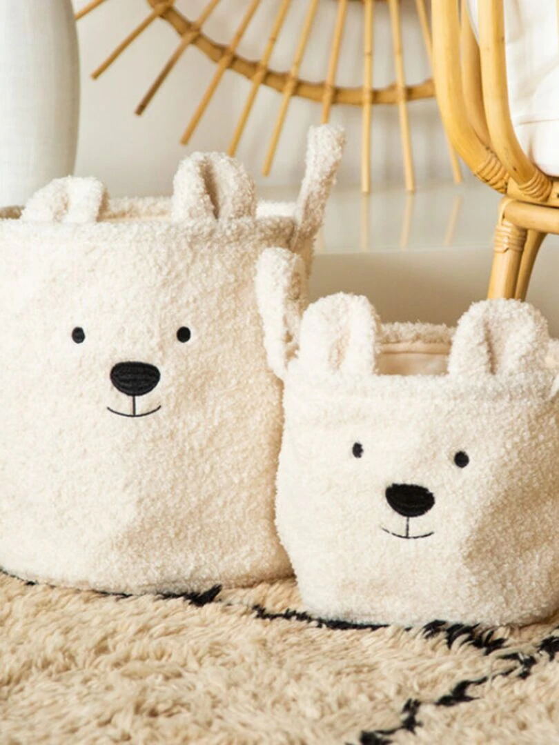 Panier de rangement Teddy écru (40 x 40 cm)   Ecru