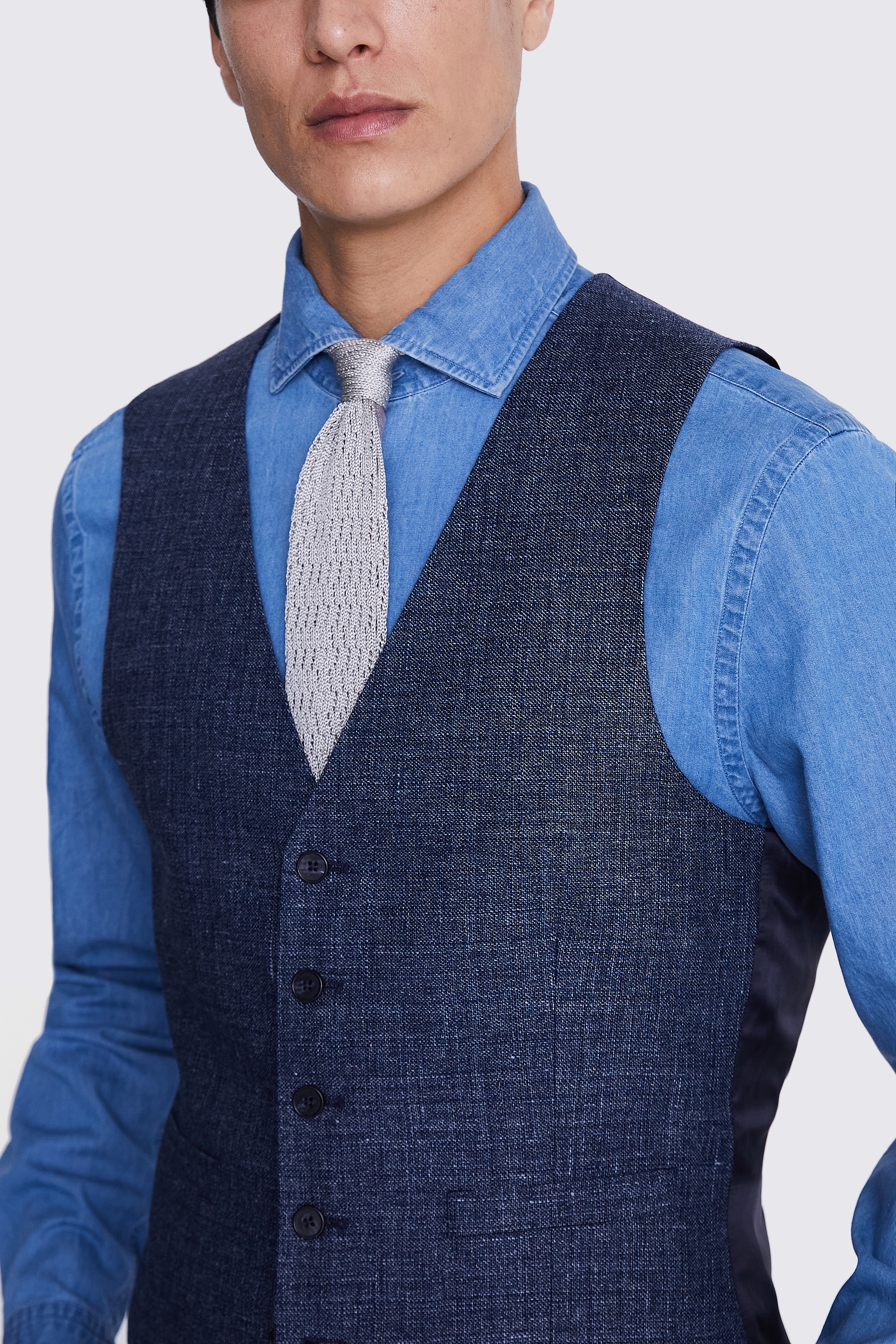 Slim Fit Brown Tweed Waistcoat    Buy Online at Moss