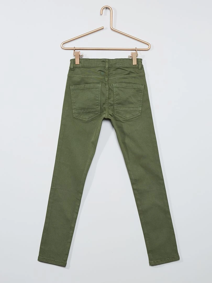 Jean skinny à 5 poches   vert foncé