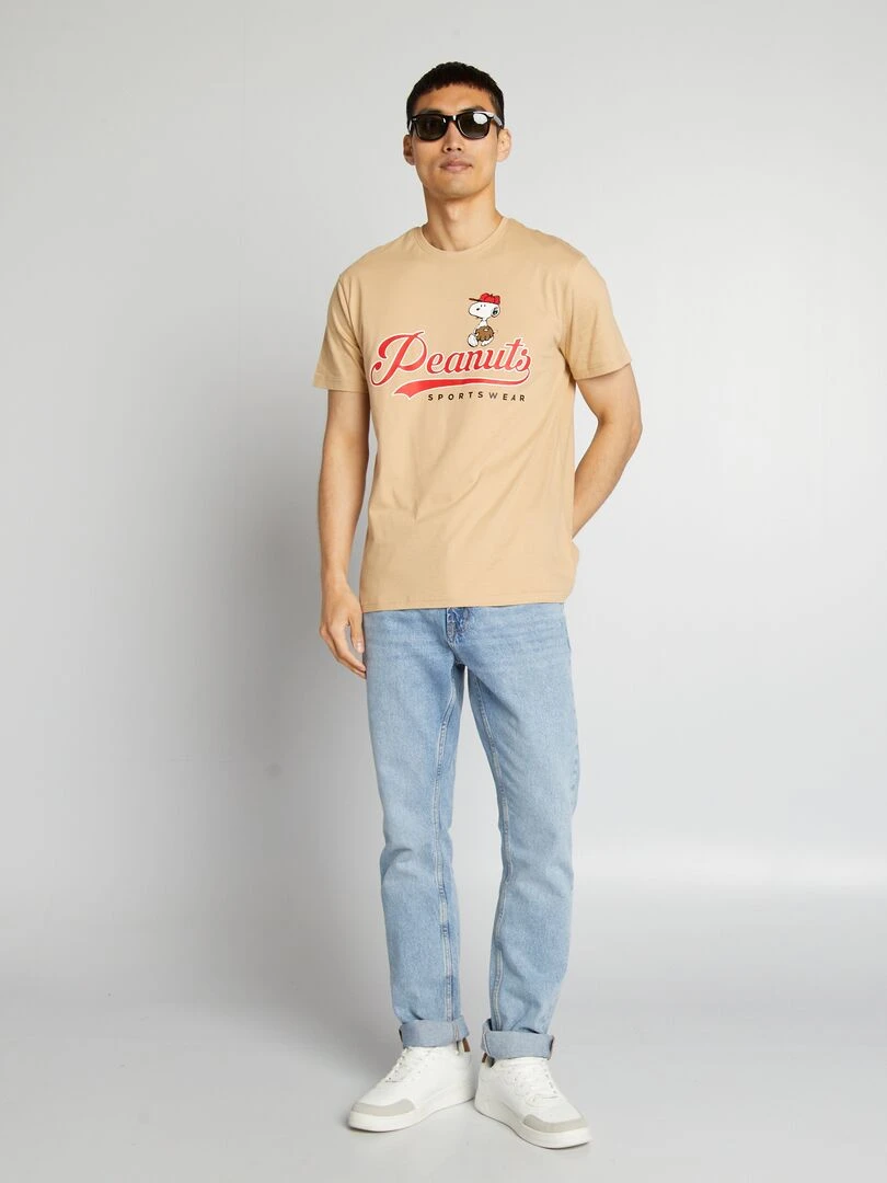 T shirt à manches courtes 'Snoopy'   Beige