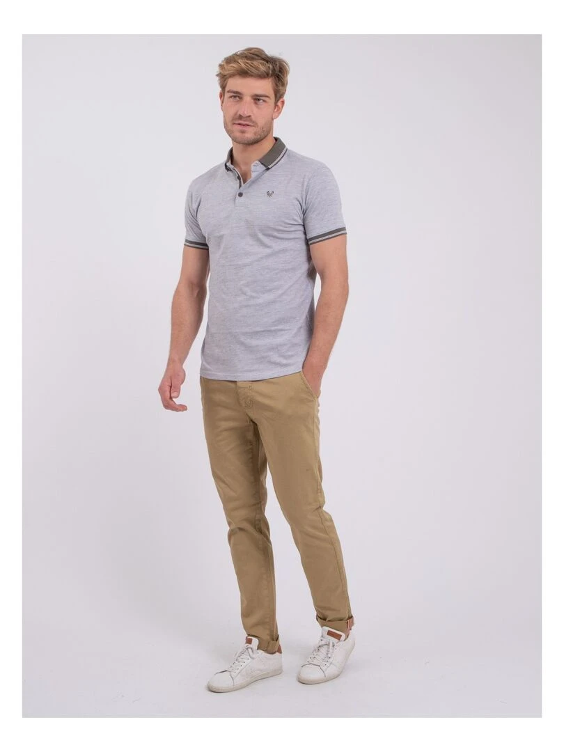 Polo manches courtes pur coton PIVOLI   Kaki