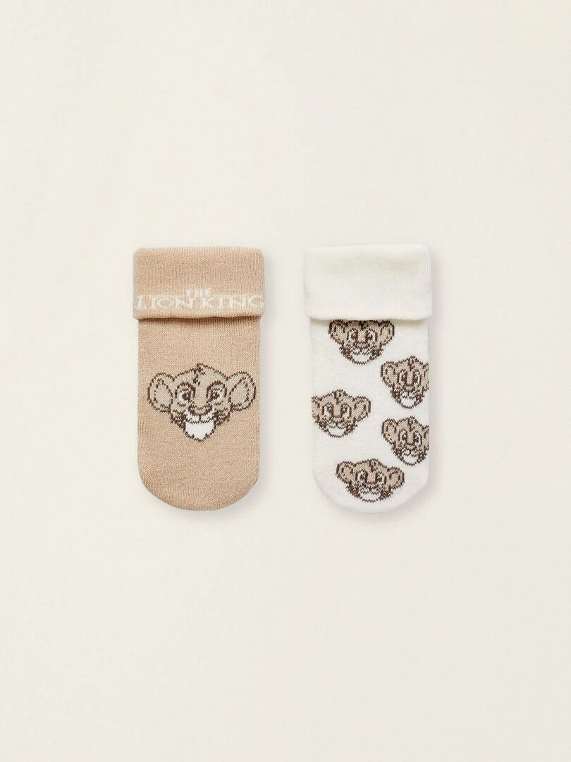 Pack 2 Paires de Chaussettes Épaisses Bébé 'Lion King' Multicolore