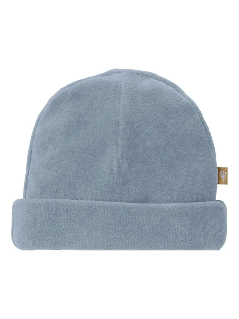 Bonnet en velours bio Blue fog (naissance) Bleu