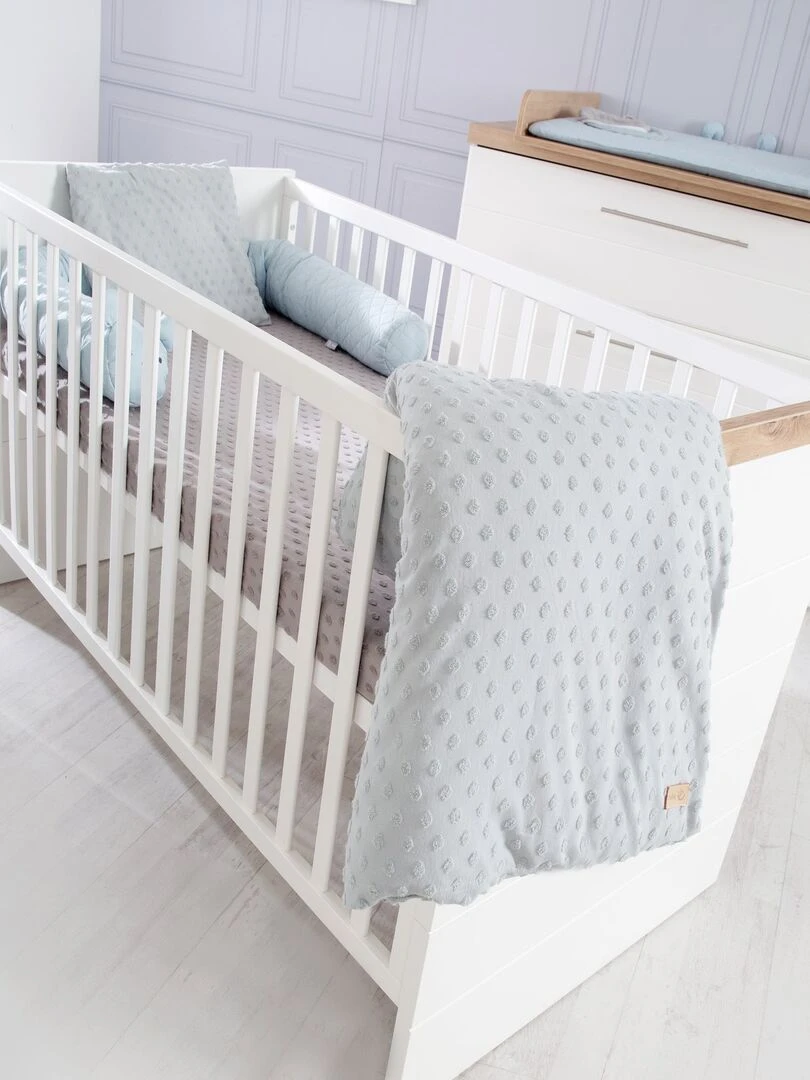 ROBA Lit bébé évolutif "Nele"   70x140   Hauteur Réglable   0 à 7 Ans   Blanc/Décor Chêne Artisanal   Blanc