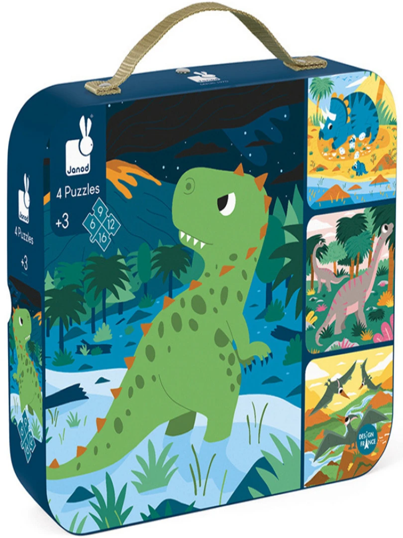 Mallette De 4 Petits Puzzles Dinosaure (6 À 16 Pièces) N/A